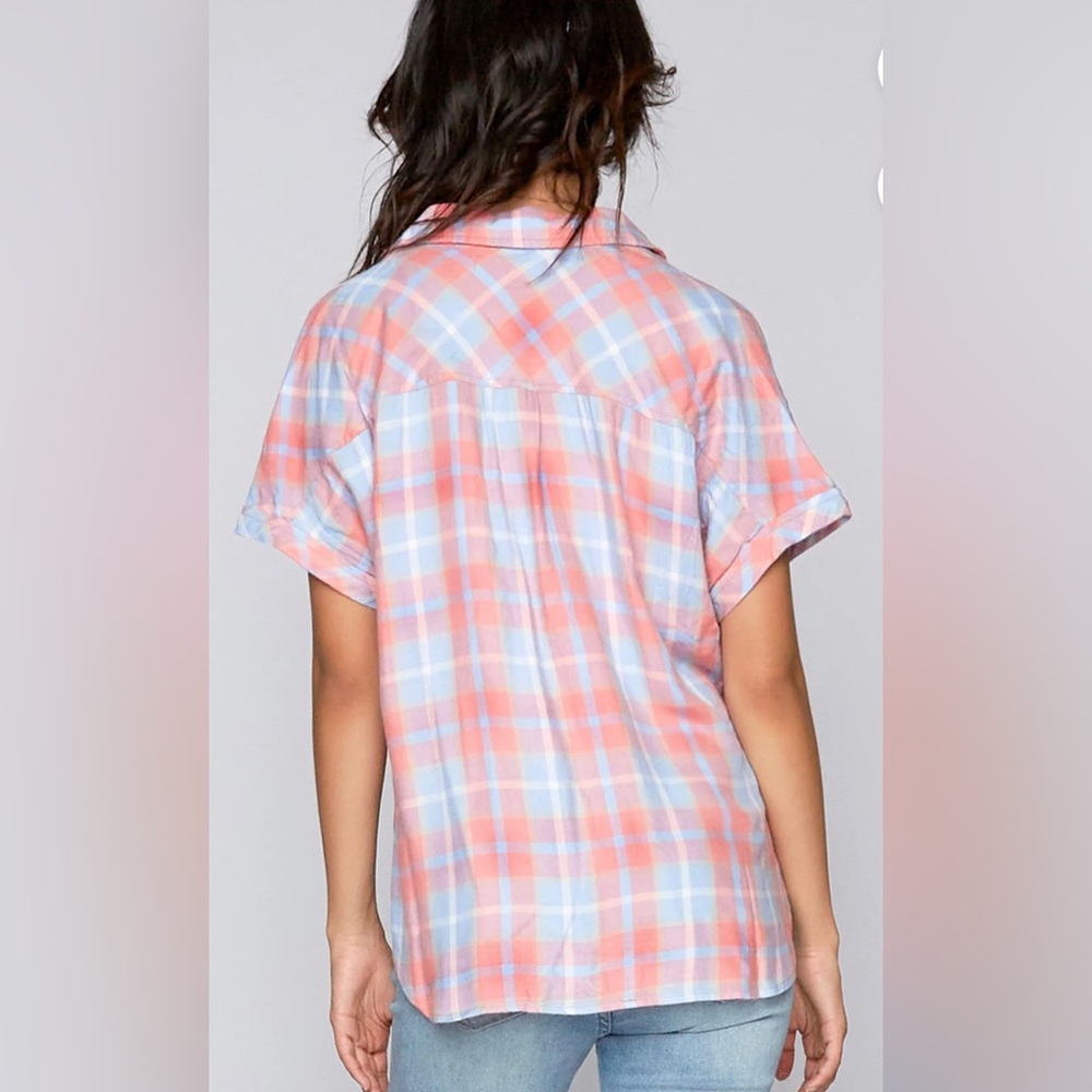 NWT Billy T. Women’s Easy Peasy Plaid Front Button Shirt Size XL - Picture 3 of 10